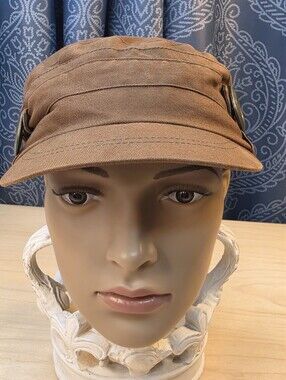 D&Y strange newsboy Brown Women’s Gatsby Cap Cabbie w/ Oversized Buttons OSFM